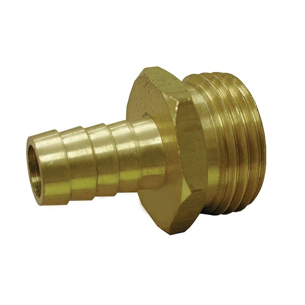 3/4in. MHT x 1/2in. Hose Barb Brass Garden Hose Adapter