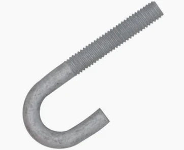 1/4"-20 X 2.5/16th" J-BOLT, GALVANIZED